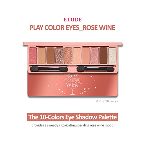 Etude Play Color Eyes #Rose Wine (21Ad) | Vivid 10 Color Eye Shadow Palette That Consists Of Matte, Shimmer And Jelly Glitter Texture Shadows | Kbeauty #TOP1