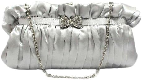 1090 Satin Evening Prom Wedding Handbag bag purse clutch with Bow in the Front