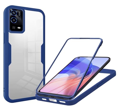 GoodcAcy Funda Compatible con OPPO A55 4G/OPPO A16/A54S/A16S, [Protección Militar] [Lleno Cámara Proteccion] Carcasa Antigolpes, Parte Trasera Transparente Mate Antiarañazos Carcasa,Azul