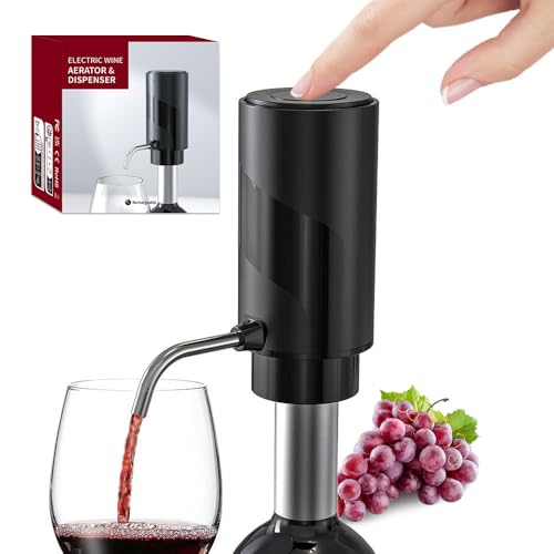 KUWUNG Decantador y Dispensador de Vino Eléctrico, Recargable con USB, Tapón con Cierre KUWUNG Decantador y Dispensador de Vino Eléctrico, Recargable con USB, Tapón con Cierre