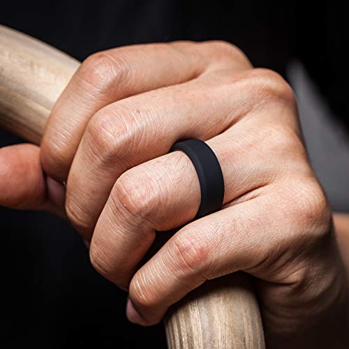 Thunderfit Men Breathable Air Grooves Silicone Wedding Ring Wedding Bands - 4 Rings (11.5-12 (21.3Mm) #TOP2