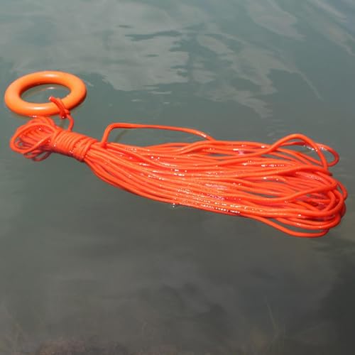 30 m/98,4 Zoll lebensrettendes Seil, 8 mm/0,3 Zoll Durchmesser Schwimmendes lebensrettendes Seil Outdoor-Wurfseil Rettung Rettungsschwimmer Rettungsleine für Große Schwimmbäder, Strände, Yachten