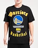 Pro Standard Mens NBA Golden State Warriors Old English Short Sleeve Tee Black M