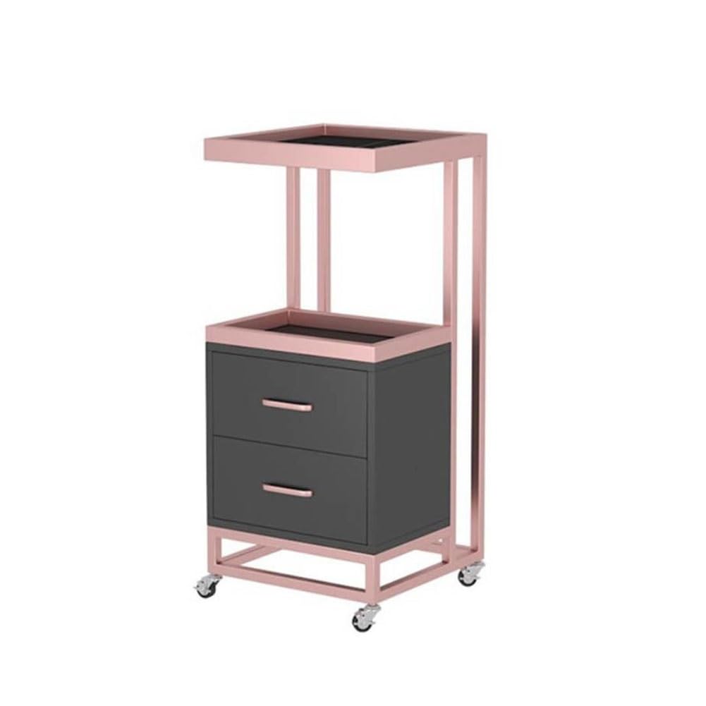 JKJZSALJ Salon Trolley Cart - With Wheels Mobile Storage Tray Cart -For Beauty Salon Makeup Storage Spa Service Instrument Storage Tray,C,37x37x85cm