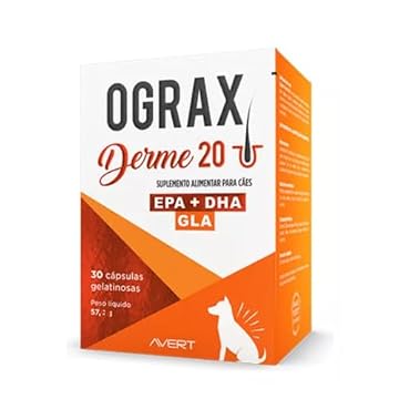 Ograx Derme 20 Suplemento DHA EPA GLA AL Cães 30 Cápsulas Avert