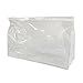TotePrint 2pcs White Fashion Small Glitter Clear Cosmetic Travel Toiletries Bags Shiny Transparent PVC Makeup Pouch Bag for Bathroom Vacation and Organizing (White)