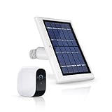 Wasserstein Solar Panel Compatible with eufyCam E Wireless Security Camera - Power Your eufyCam Surveillance Camera Continuously (White)