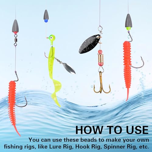 OROOTL Fishing Beads Saltwater Freshwater 1000pcs 5mm Fishing Line Beads Assortment Kit Glow Fish Beads Hard Plastic Fishing Rig Beads Set - Thumbnail 4