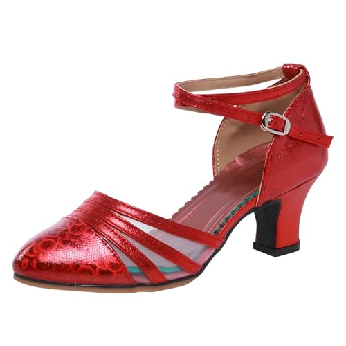TangDao Damen Salsa Latin Tanzschuhe Tango Schuhe Riemchen Blockabsatz...