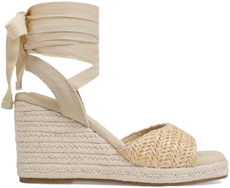 Womens Espadrilles Wedges Sandals Summer Lace Up Platform Raffia ...