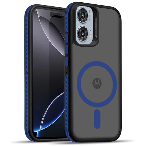 Image of V-TAN Frosted Ultra Matte Back Cover Case for Motorola Edge 50 Fusion| Compatible with Wireless Charging | Smooth Sides with Grip | Stylish Protective Design (Blue)