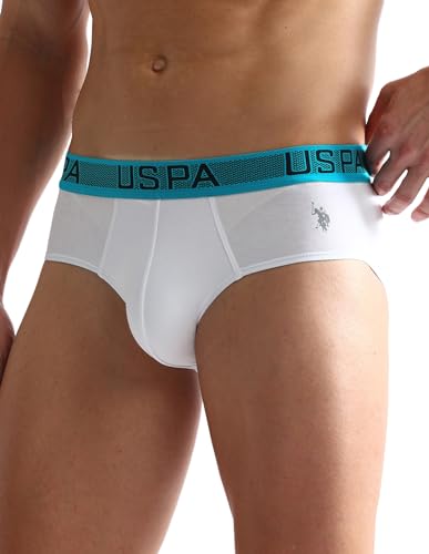 Image of U.S. Polo ASSN. Mens OEB04 Solid Cotton Spandex Underwear Briefs - Pack of 1
