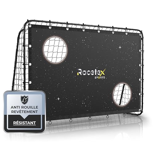 Racetex Cage de Foot Enfant Exterieur avec Cible de tir et [revêtement Anti-Rouille] - But de Foot Enfant Exterieur - Cage Foot avec ancrage au Sol pour Une stabilité - But de Foot pour Enfant