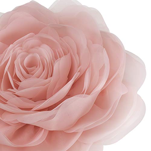 Image of JWH 3D Flower Throw Pillow Cover with Insert, 14 Inch, Peach Pink
