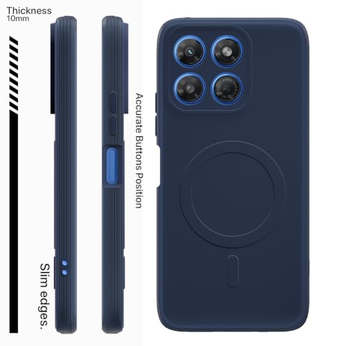 Image of Outlouders Back Cover for Motorola Moto G77 Power 5G | Soft Matte Silicone | Slim Fit | Magnetic-Safe Logo Design (Magnetic-Safe Not Compatible) | Shockproof | Camera Protection Bumper Case (Blue)