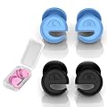 Ear Plugs for Sleeping Noise Cancelling, 38dB Noise Reduction Earplugs, Silicone Reusable Hearing Protection Ear Plug, Waterproof Earplug Suitable for Sleeping, Study, Travel, Concerts (3Pairs)