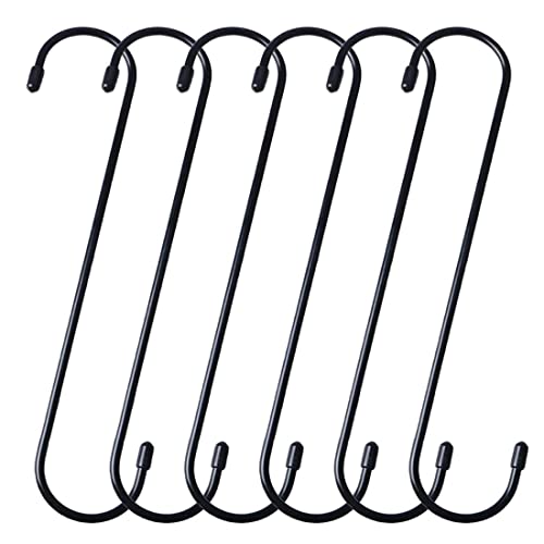 Ruibolu Plant Hooks For Hanging, 6 Pack 10 Inch Large S Hooks Heavy Duty Long For Hangers Plant Extension Hooks For Tree Branch, Utensils,Flower Basket, Garden, Patio, Indoor Outdoor Uses #TOP6