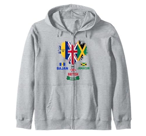 Drapeau Bajan britannique et jamaïcain - Idée de tenue pour enfants Heritage Sweat à Capuche