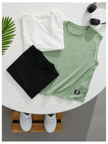 Floerns Boy's 3 Piece Crew Neck Tank Top Sleeveless Summer Casual Comfy Shirt Tops4