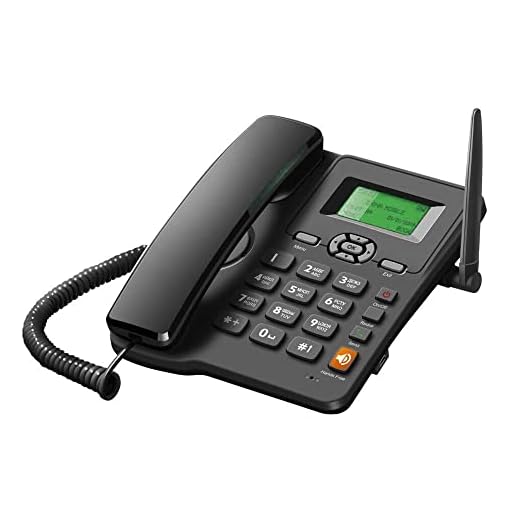 HUIOP Teléfono de Escritorio,Teléfono inalámbrico Soporte para teléfono de Escritorio gsm 850/900/1800/1900 MHz Tarjeta SIM Dual 2G Teléfono inalámbrico Fijo con Antena Radio Reloj Despertador