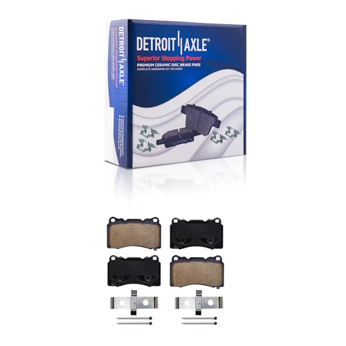 Image of Detroit Axle - Front Brake Kit for 2013-2019 Cadillac XTS 2014 Buick Regal | Drilled and Slotted Brake Rotors Ceramic Brake Pads w /Hardware Replacement