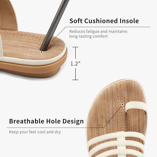 Womens Flat Sandals 2025: Summer Dressy Casual Slides Comfortable Orthopedic Shoes for Beach Walking4