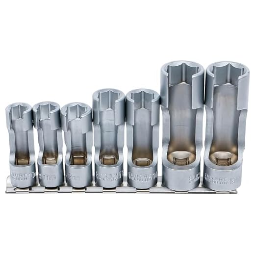 BGS 1105 | Spezial-Steckschlüssel-Einsatz-Satz, geschlitzt | 10 mm (3/8") | SW 10 - 19 mm | 7-tlg.