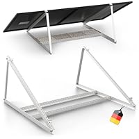 SolarXon Solarmodul Halterung, 0% MwSt, Alu, 118 cm, 0-90° Winkel, Balkonkraftwerk Halterung, Solarpanel Halterung für Flachdach, Garage, freistehend