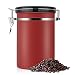 Produktbild eecoo Kaffeedose, Kaffeedose Luftdicht, Kaffeedose Edelstahl, Kaffeebehälter Luftdichte Aromadose Vorratsdose Edelstahldose Vakuum Dose für Kaffeebohnen, Pulver, Tee, Nüsse, Kakao(Rot, 1.8 Liter)