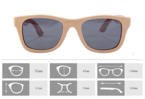 SHINU Handmade Polarized Wood Sunglasses Skateboard Wooden Sun Glasses UV400 Protection-Z680042
