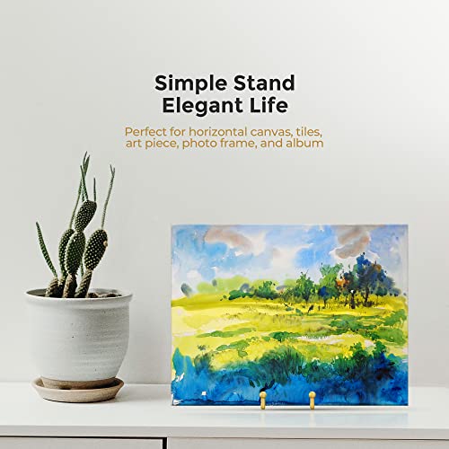 Image of TR-LIFE Plate Stands for Display - 6 Inch Holder + Metal Frame Stand for Picture, Decorative Plate, Photo Easel, Tabletop Art (Gold 2 Pack)