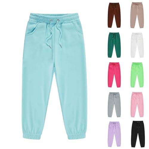 Girls Winter Sports Pants Elastic Waist Long Trousers Comfortable Kids Active Wear Casual Play Outfit2