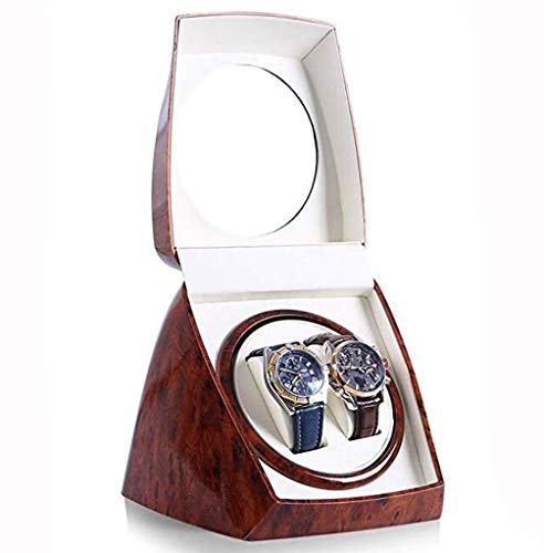 Soporte de bobinadora de doble reloj automático de madera con motor súper tranquilo