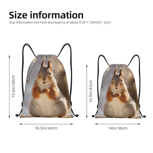 Drawstring Backpack Squirrel Funny Animal Drawstring Bag Sports String Bag Gym Sackpack for Women Men2