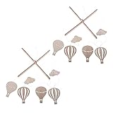 Warmhm 2 Uds Globo De Aire Caliente Campanas De Viento Cuna para Bebé Móviles De Madera para Bebés Cuna De Bebé Móvil Globo De Aire Caliente Decoración Colgante Musical Cuna Móvil