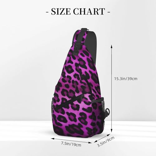 Mochila tipo sling estilo púrpura leopardo para exteriores miniatura 2