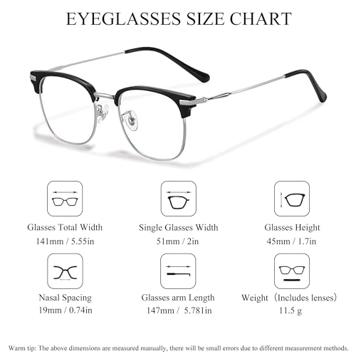 Image of SooGree Blue Light Blocking Glasses Men Women Anti Blu-Ray Clear Gaming Glasses Half Frame UV 400 Anti Eyestrain Computer
