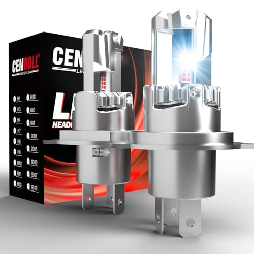 Image of CENMOLL H4 Headlight Bulbs, Super Bright 80W 16000LM 6000K Cool White 360 Degree Adjustable Beam H4 LED Headlight Bulbs Canbus Error Free Conversion Kit All-in-One Mini Design, Pack of 2