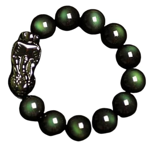 Bracelet en Obsidienne Noire Pi Yao 12mm pour Homme et Femme