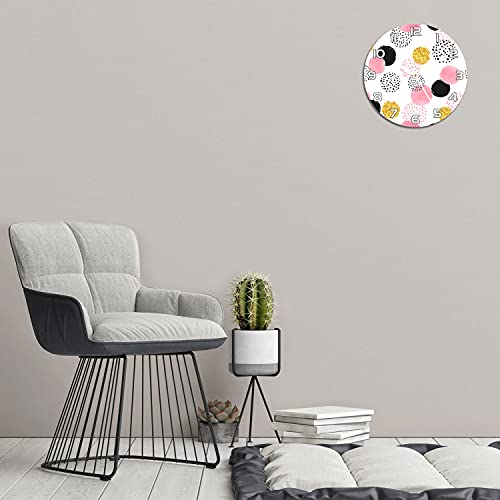 Horloge en verre murale design 30 cm points géométriques pour salon