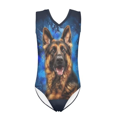 Image of Xpyiqun Swimsuits for Girls 3-14 V Neck Sleeveless Bathing Suit Summer Sport One Piece Swimwear Beach Swimming