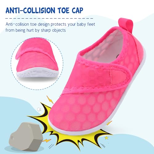 Image of LeIsfIt Toddler Water Shoes Boys Girls Barefoot Aqua Socks Kids Breathable Quick-Dry Swim Shoes for Beach Pool Surf