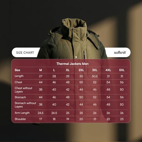 Image of Men's Thermal Jacket Triple Layer Insulated Winter Coat | Water Repellent Windproof Jacket with Detachable Hood | Warm Fleece Lined Travel Outdoor Jacket for Men