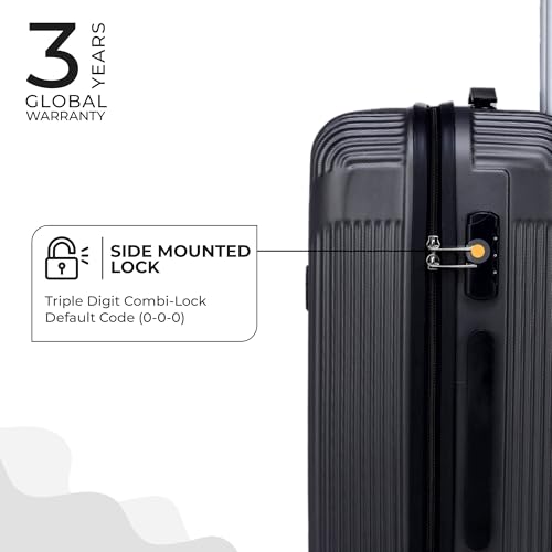 Image of ACEPACK Brampton 56 cms Dark Grey Hard Sided Cabin Size Luggage Trolley Bag for Travel Suitcase with 8 Spinner Wheels for Men and Women,