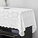 Piano Cover Elegant Lace Embroidery Daisy Decorative Dust-proof Cover for Standard Upright Pianos 78.74 x 35.43 Inch Piano Top Cover