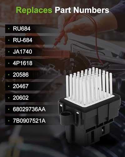 Image of SCITOO 68029736AA,RU684 HVAC Blower Motor Resistor for 2008-2013 for Chrysler 300 /2008-2016 for Town & Country /2008-2010 for Dodge Charger /2008-2018 for Grand Caravan /2008 for Magnum