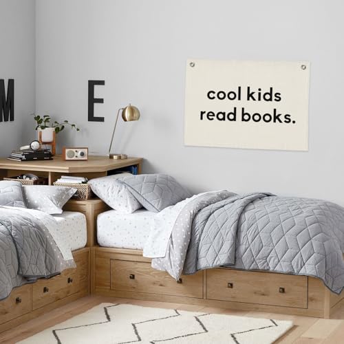 PLKMN Reading Corner Decor for Classroom, Cool Kids Read Books Linen Canvas Banner, Playroom Read Sign Wall Hanging Flag Decor for Reading Corner Nook 20x30 Inch