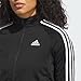 adidas Women's Plus Size Essentials Warm-Up Slim 3-Stripes Track Top, Black, 2X