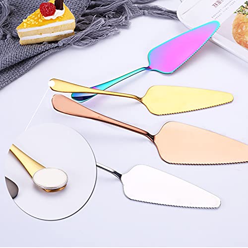 4 Delige Taartschep van Roestvrij Staal, Professioneel Taartmes, Pizza Gepolijst Gekarteld Mes, voor Cakepizza… - Afbeelding 4