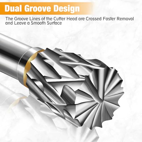 DIYLAND Hartmetall Frässtifte Set mit 3 mm Schaft Doppelschnitt, 20 Stück Rotary Fräser Drehwerkzeug Zubehör für Bohrer, Schleifen, Schnitzen, Metallpolieren, Gravieren